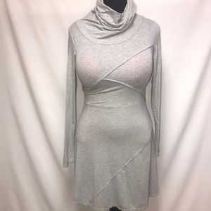 Jersey Long Sleeve Turtle Neck Skater Dress S-M